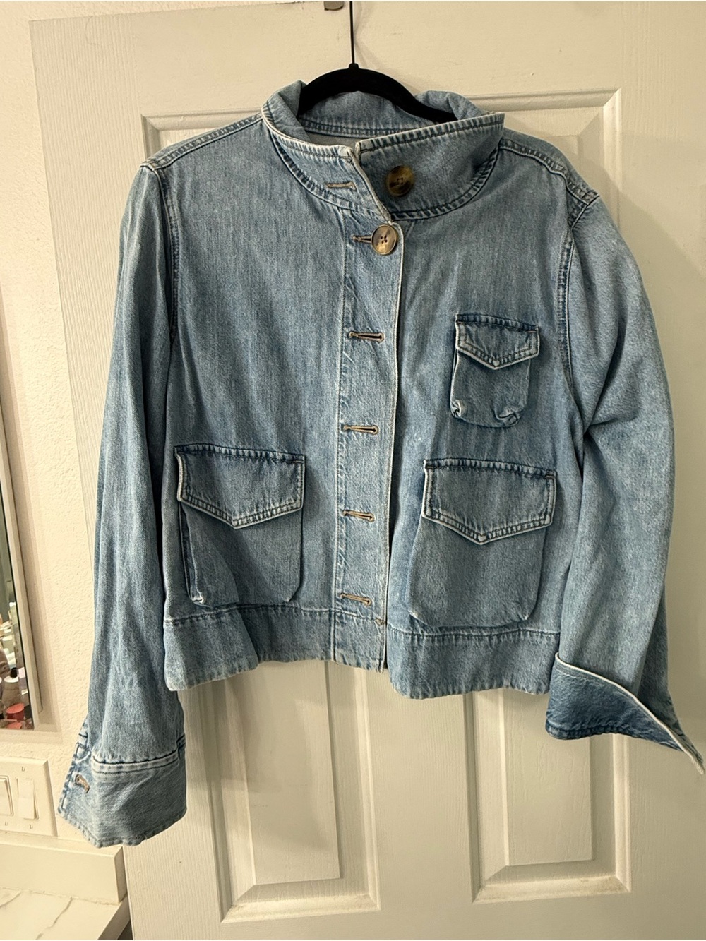 Loft - Light Blue Denim Jacket - Women's Casual Button Front